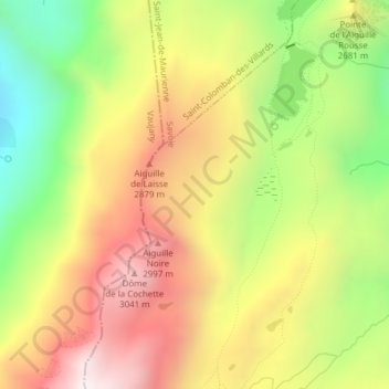 Mapa topográfico Sur les Lacs, altitud, relieve