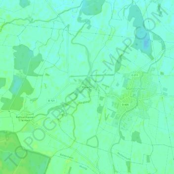 Mapa topográfico Ehnwihr, altitud, relieve
