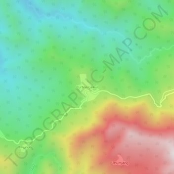 Mapa topográfico Purana Leikul, altitud, relieve