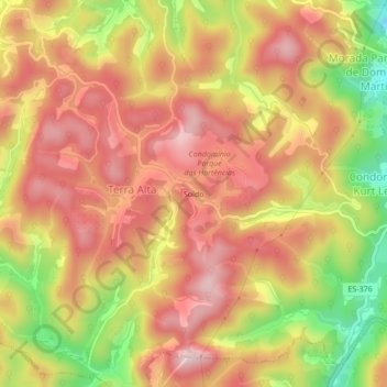 Mapa topográfico Soído, altitud, relieve