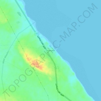 Mapa topográfico Hamata, altitud, relieve