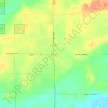 Mapa topográfico Leeds, altitud, relieve