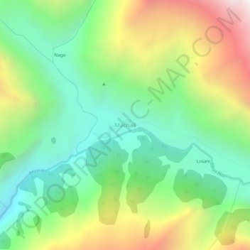Mapa topográfico Machail, altitud, relieve