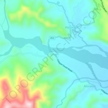 Mapa topográfico Lisap, altitud, relieve