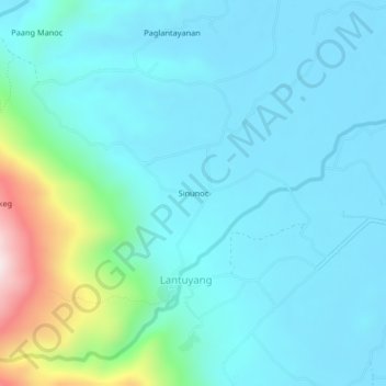 Mapa topográfico Sinunoc, altitud, relieve