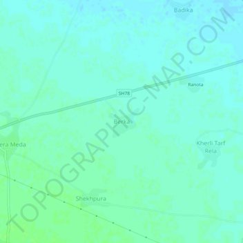 Mapa topográfico Berka, altitud, relieve