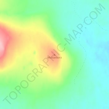 Mapa topográfico Mustavaara, altitud, relieve