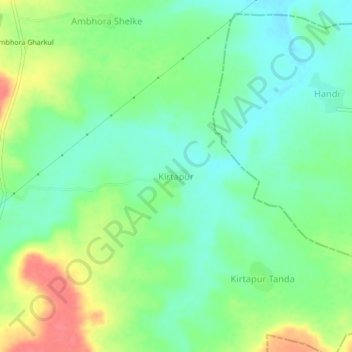 Mapa topográfico Kirtapur, altitud, relieve