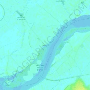 Mapa topográfico Lezirão, altitud, relieve