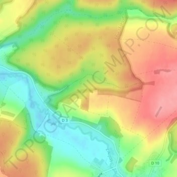 Mapa topográfico La Petite Forêt, altitud, relieve