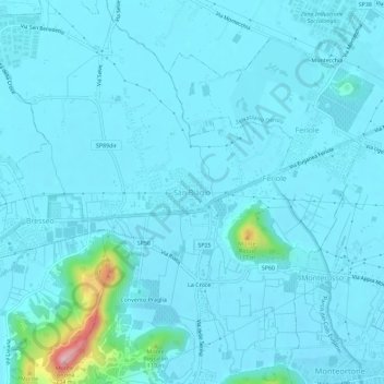 Mapa topográfico San Biagio, altitud, relieve
