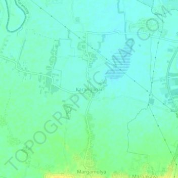Mapa topográfico Karangligar, altitud, relieve