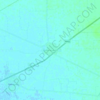 Mapa topográfico Gideranwali, altitud, relieve