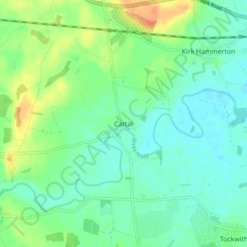 Mapa topográfico Cattal, altitud, relieve