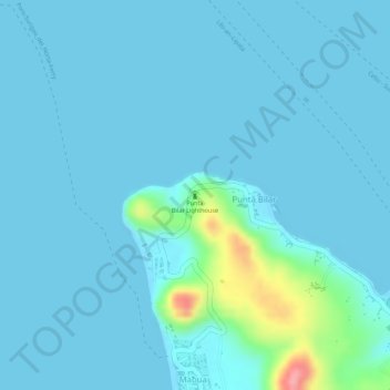 Mapa topográfico Punta Bilar Lighthouse, altitud, relieve