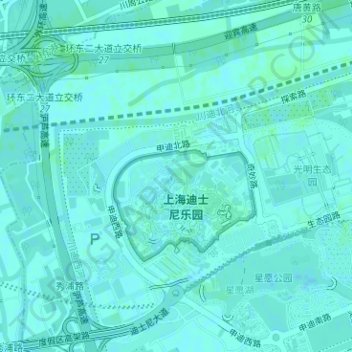 Mapa topográfico Zootopia, altitud, relieve