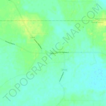 Mapa topográfico Fairburn, altitud, relieve