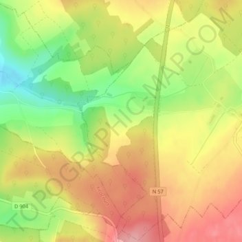 Mapa topográfico Sous Vilfontaine, altitud, relieve