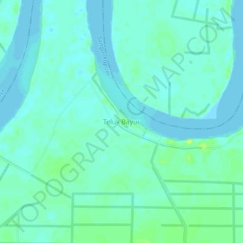 Mapa topográfico Teluk Bayur, altitud, relieve