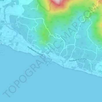 Mapa topográfico Baan Tai, altitud, relieve