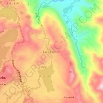 Mapa topográfico Lake Seloton, altitud, relieve