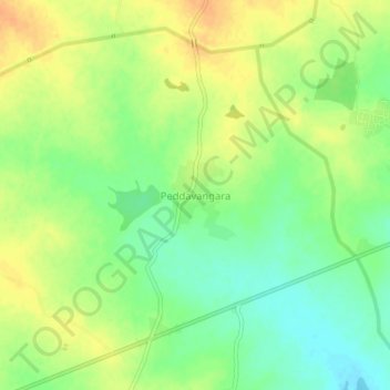 Mapa topográfico Peddavangara, altitud, relieve