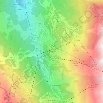 Mapa topográfico Belvedere, altitud, relieve