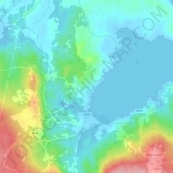 Mapa topográfico Čižići, altitud, relieve