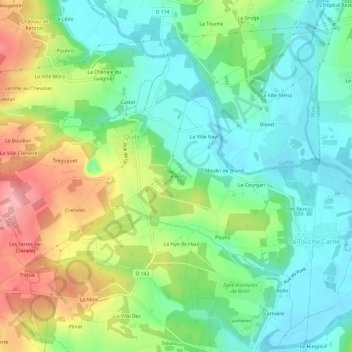 Mapa topográfico Le Bois, altitud, relieve