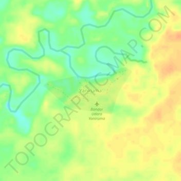 Mapa topográfico Yaniruma, altitud, relieve