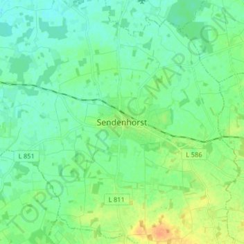 Mapa topográfico Sendenhorst, altitud, relieve
