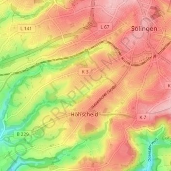 Mapa topográfico Mittelpilghausen, altitud, relieve
