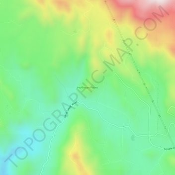 Mapa topográfico Hoffman Point, altitud, relieve