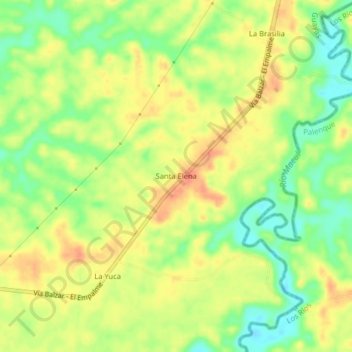 Mapa topográfico Santa Elena, altitud, relieve