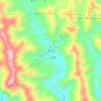 Mapa topográfico Layang, altitud, relieve