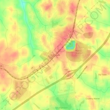 Mapa topográfico McCollum, altitud, relieve