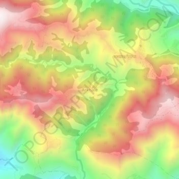 Mapa topográfico Arkhale, altitud, relieve