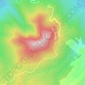 Mapa topográfico Mount Samat, altitud, relieve