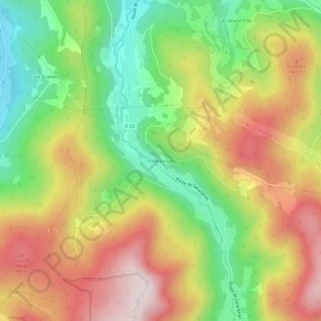 Mapa topográfico Habeaurupt, altitud, relieve