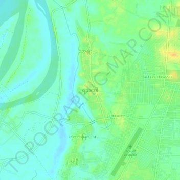 Mapa topográfico Ya Tha Waw, altitud, relieve