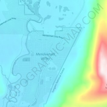 Mapa topográfico Mendenhaven, altitud, relieve