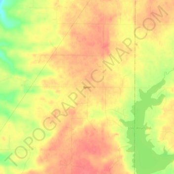 Mapa topográfico Byron, altitud, relieve