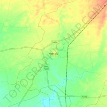 Mapa topográfico Kheralu, altitud, relieve