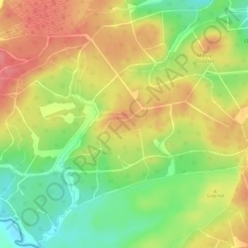Mapa topográfico Muckle Gowany Knowe, altitud, relieve