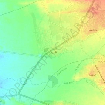 Mapa topográfico Al Jaradiyah, altitud, relieve