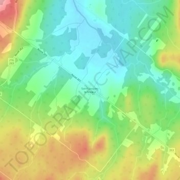 Mapa topográfico Saint-Jacques-le-Majeur, altitud, relieve