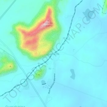 Mapa topográfico Juatama, altitud, relieve