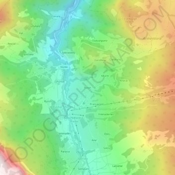 Mapa topográfico Fussé, altitud, relieve
