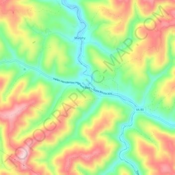 Mapa topográfico Bee, altitud, relieve