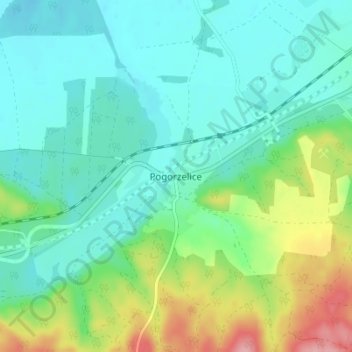 Mapa topográfico Pogorzelice, altitud, relieve